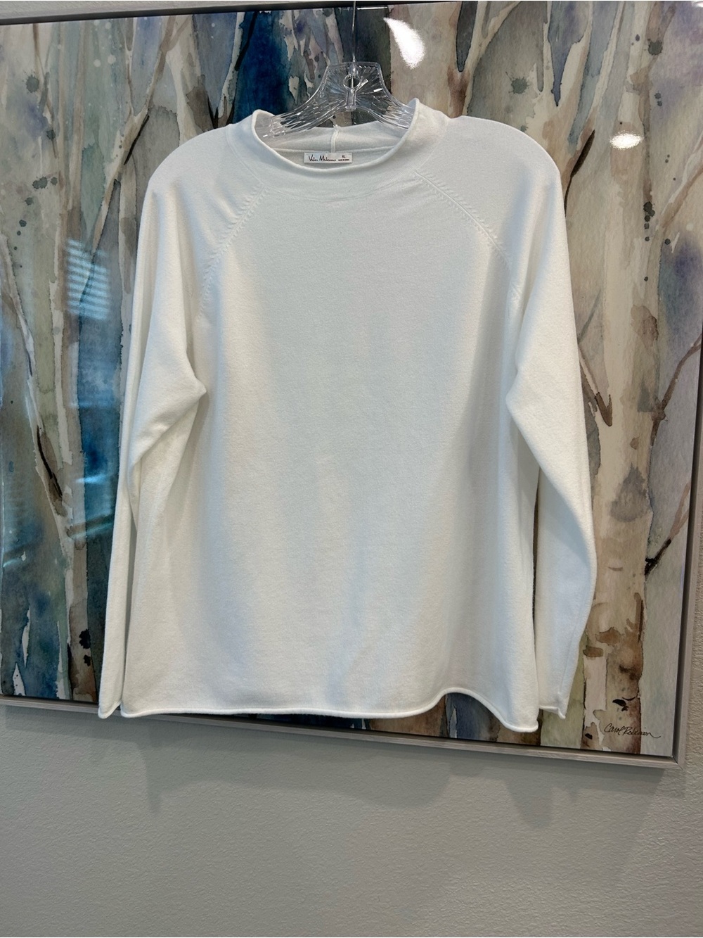 Milano White Women's Knit Turtleneck Sweater